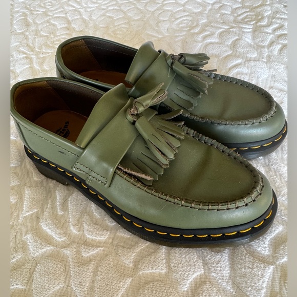 Dr. Martens Shoes - Dr. Martens Adrian Tassel Loafers – Olive Green | Y2K | 39